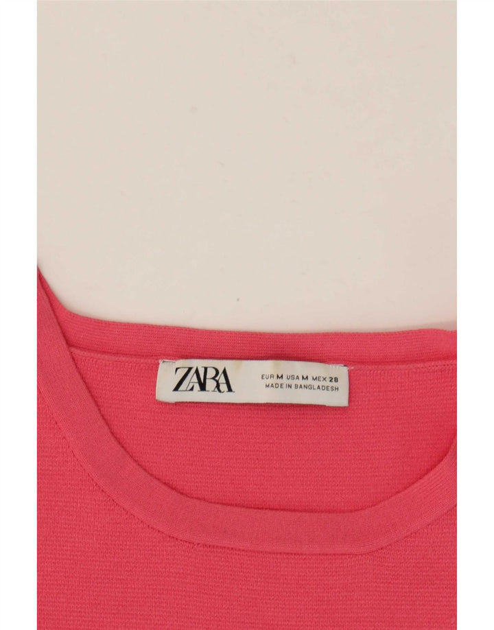 Zara Γυναικείο Crop Vest Top UK 12 Medium Pink