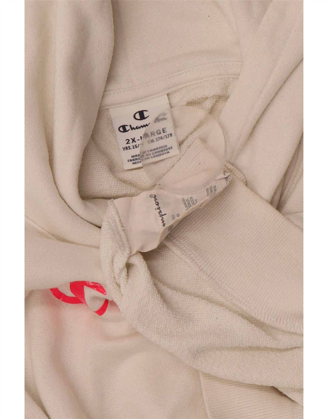 CHAMPION Γραφικά κουκούλα για κορίτσια 15-16 ετών 2XL από λευκό βαμβακερό