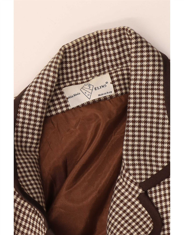 Γυναικείο παλτό με διπλό στήθος Alta Moda UK 8 Small Brown Houndstooth