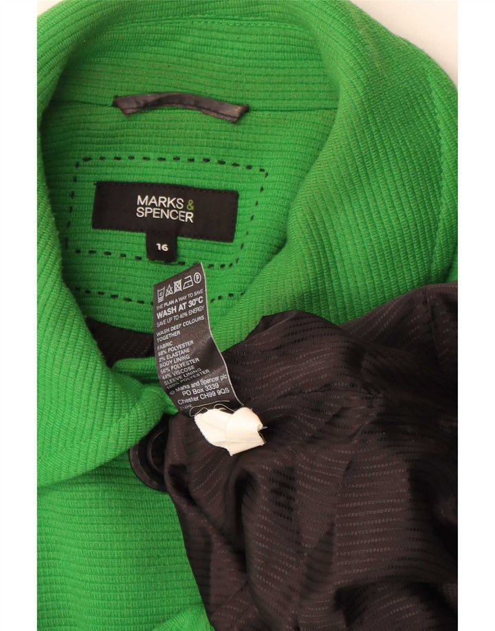 Marks & Spencer Γυναικείο μπουφάν blazer UK 16 μεγάλου πράσινου πολυεστέρα