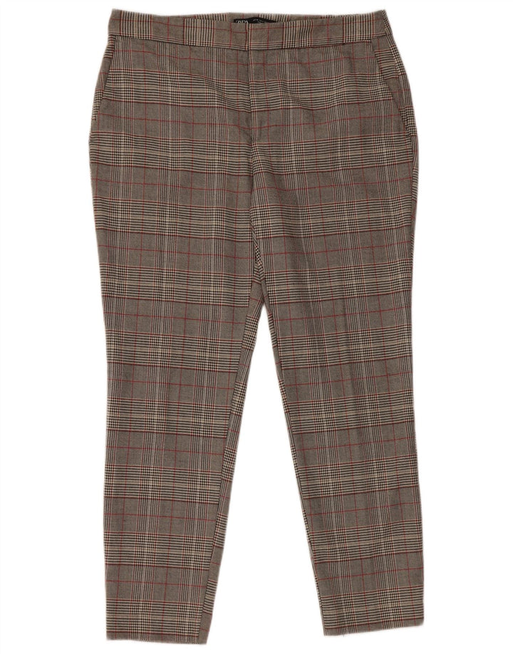 Zara Γυναικείο Slim παντελόνι Chino EU 40 Medium W30 L27 Grey Houndstooth