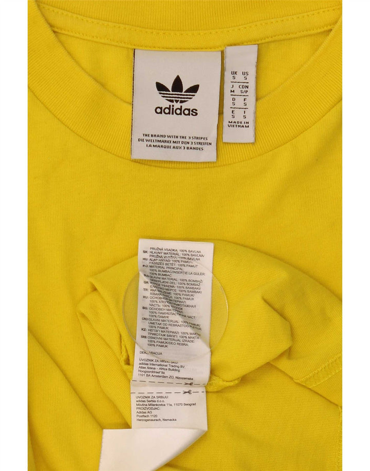 Ανδρικό τοπ Adidas μακρυμάνικο μικρό κίτρινο βαμβακερό