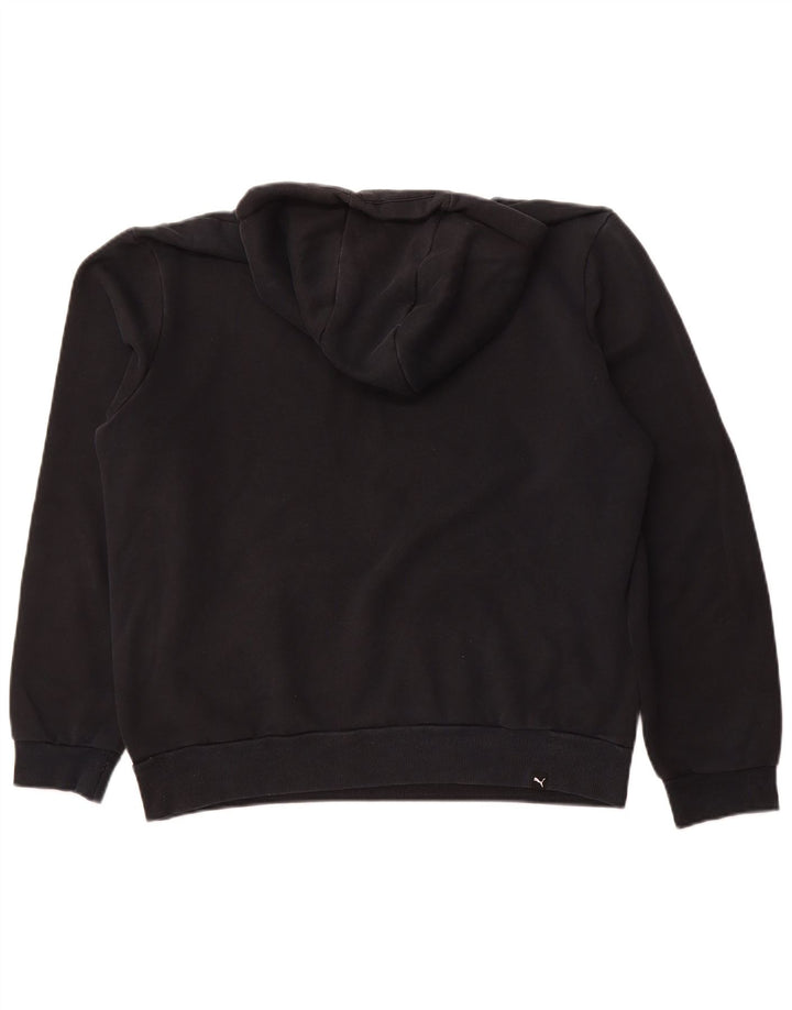 PUMA Mens Graphic Hoodie Jumper Medium Black Cotton