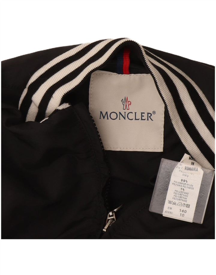 Moncler Girls Crop Bomber Jacket 9-10 Years Μαύρο ριγέ πολυαμίδιο