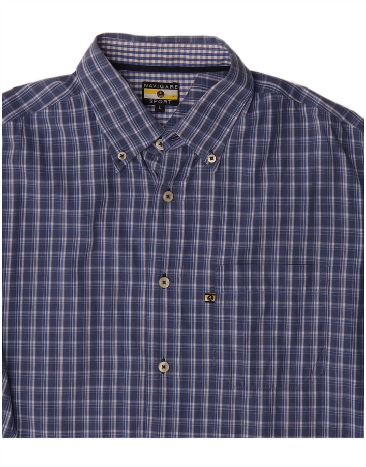Ανδρικό πουκάμισο Navigare Large Blue Check Cotton
