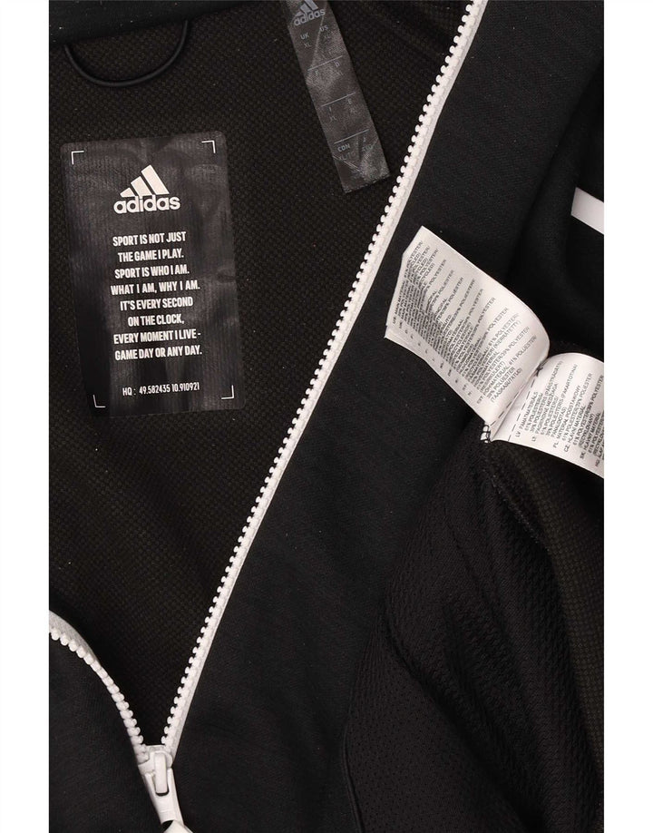 Ανδρικό πουλόβερ με κουκούλα με φερμουάρ Adidas XL μαύρο πολυεστέρα