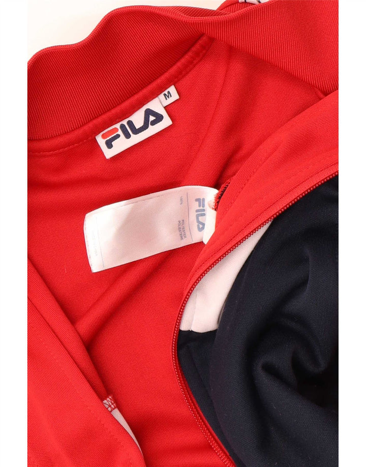 Γυναικεία φόρμα γραφικών Fila Top Jacket UK 14 Medium Red Colourblock