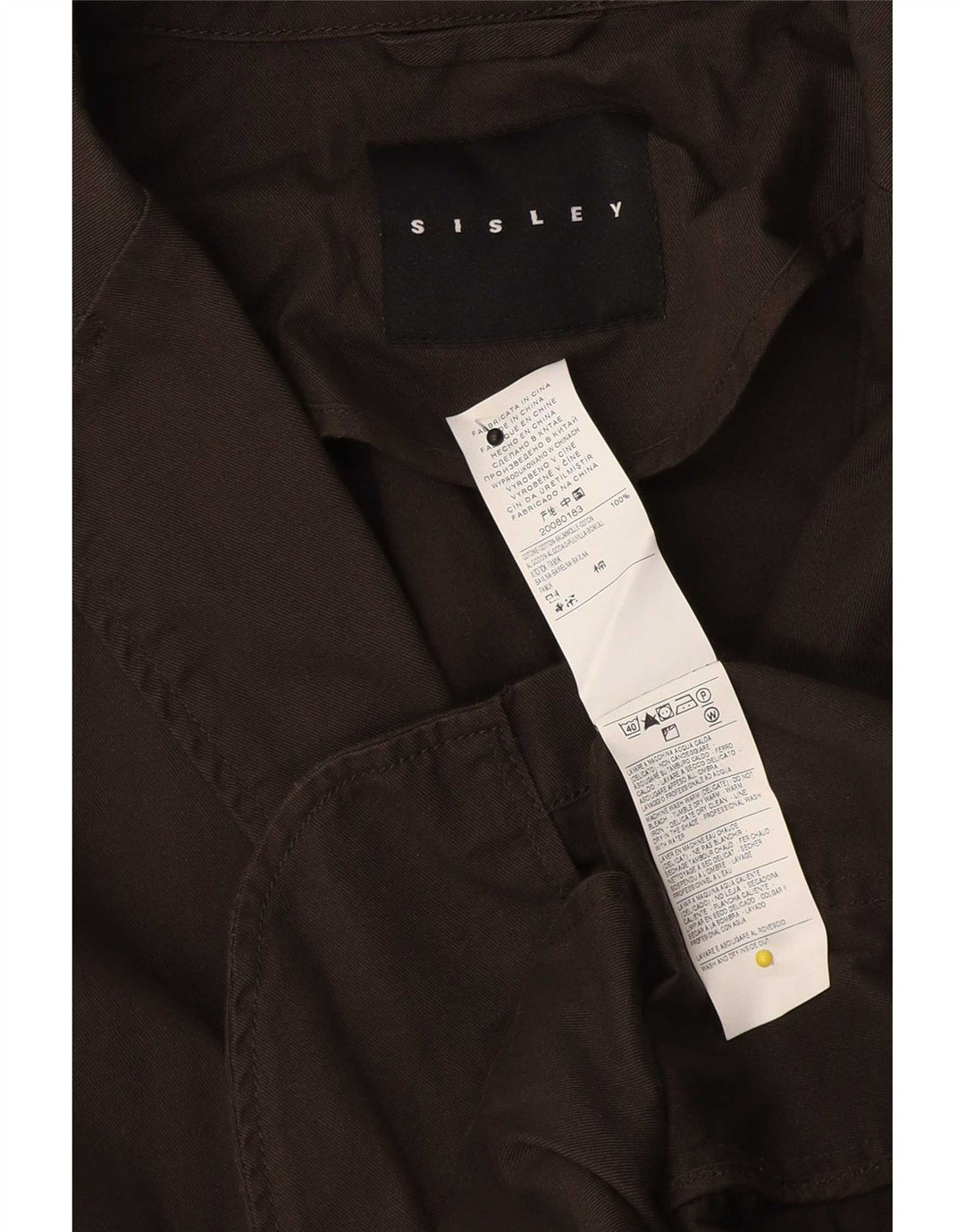 Sisley Ανδρικό Μπουφάν Blazer 2 Κουμπιών IT 48 Μεσαίο Καφέ Βαμβακερό