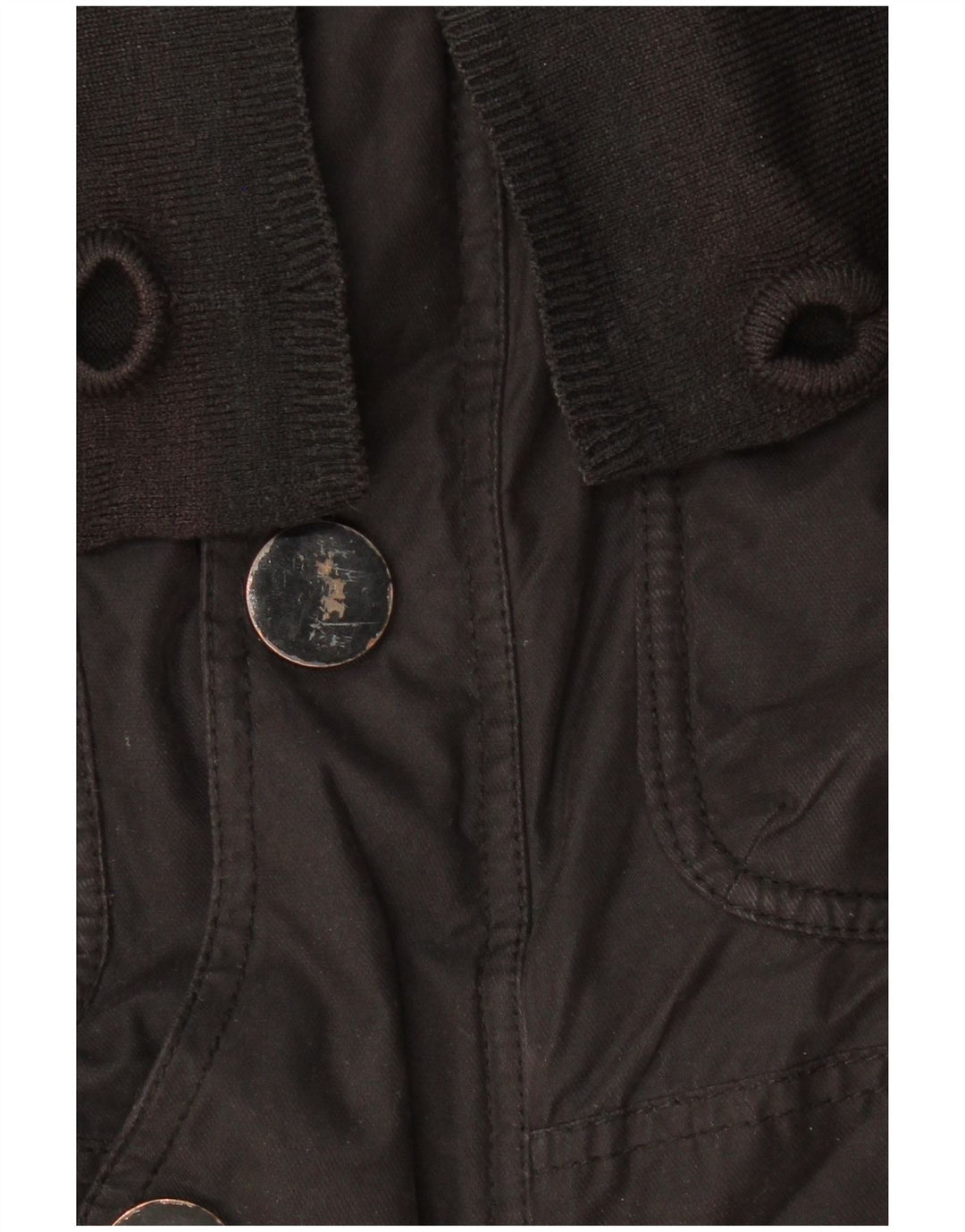 KHUJO Mens Hooded Utility Jacket UK 38 Medium Black Polyester