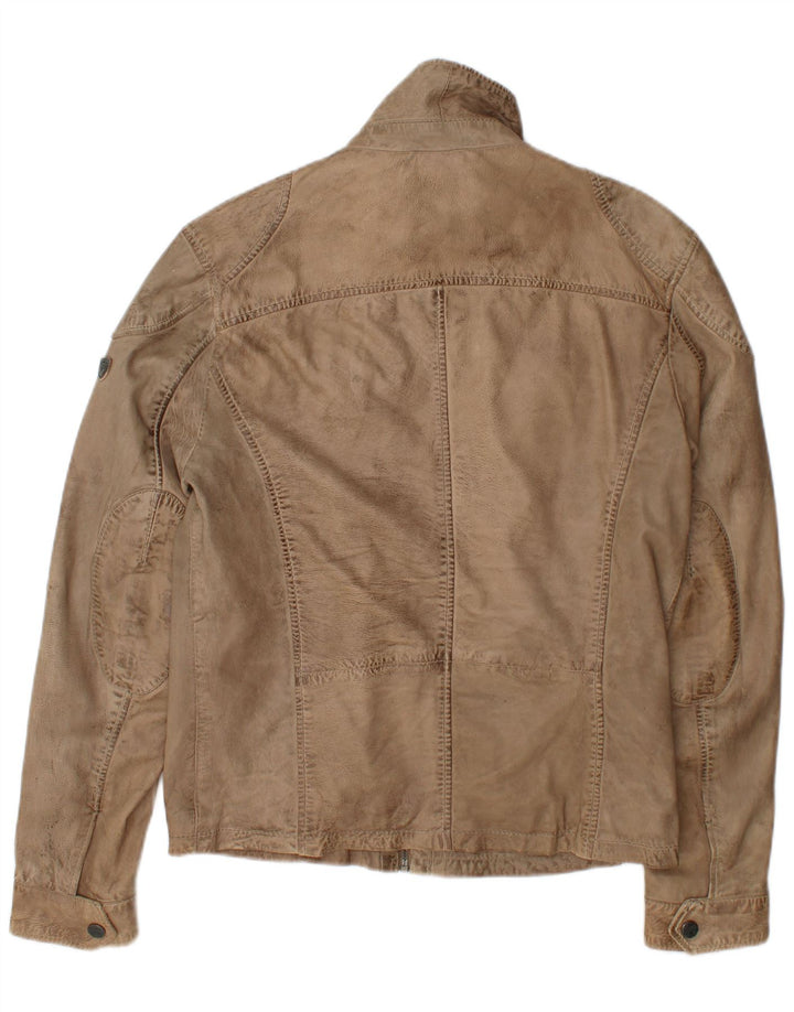 Gipsy Ανδρικό Δερμάτινο Μπουφάν UK 36 Small Beige