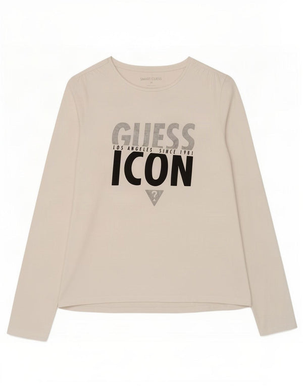Guess Girls Graphic Top Μακρυμάνικο 13-14 ετών Λευκό Βαμβακερό