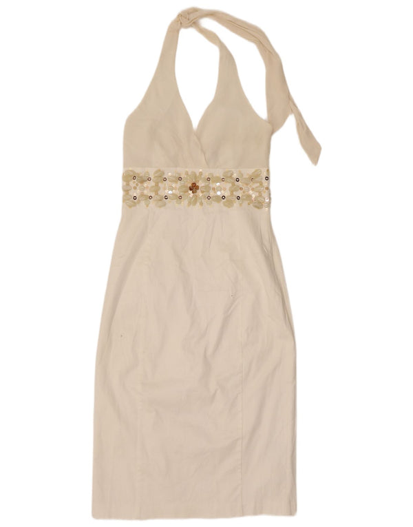 Coast γυναικείο φόρεμα UK 8 Small Off White Silk