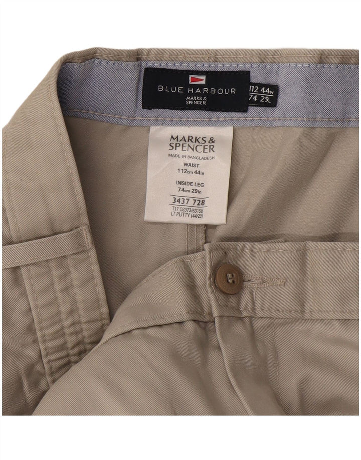 Ανδρικό παντελόνι Chino Marks & Spencer, μπλε Harbor, W44 L29 Beige