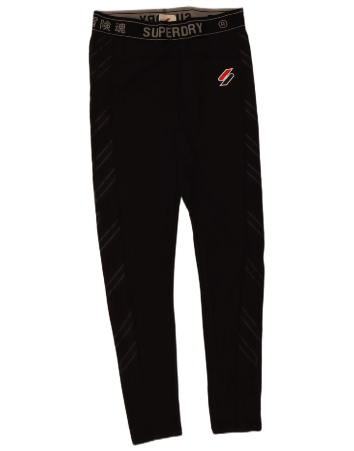 Γυναικεία γραφικά κολάν Superdry UK 16 Large Black Polyamide