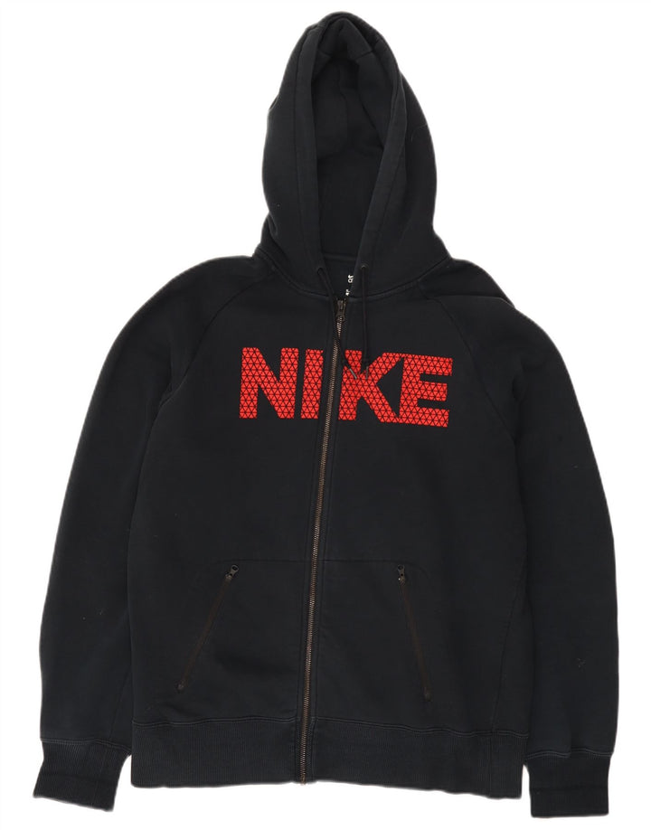 Ανδρικό πουλόβερ Nike με φερμουάρ με κουκούλα, μεσαίο μαύρο βαμβακερό