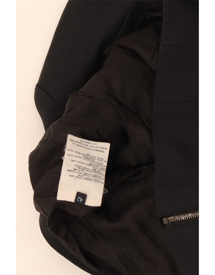 Guess By Marciano Womens Full Zip Blazer Jacket IT 42 Medium Black Cotton