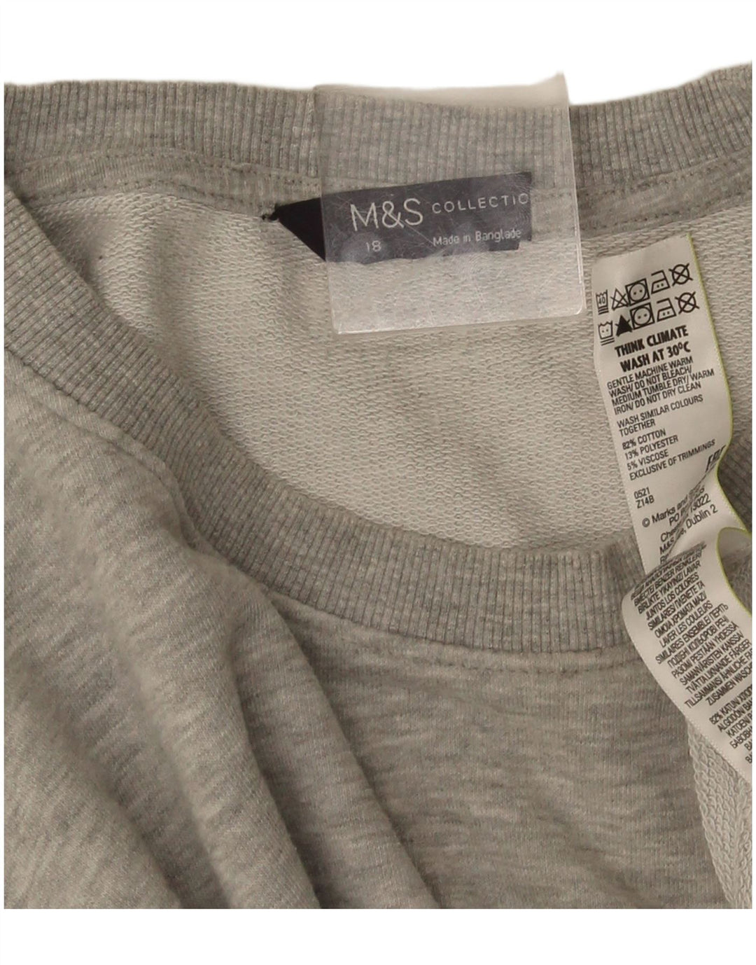 Marks & Spencer Γυναικεία φούτερ μεγάλου μεγέθους Jumper UK 18 XL Grey Flecked