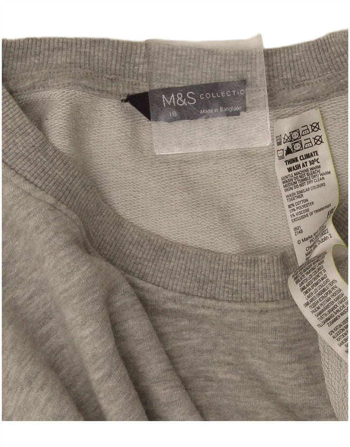 Marks & Spencer Γυναικεία φούτερ μεγάλου μεγέθους Jumper UK 18 XL Grey Flecked