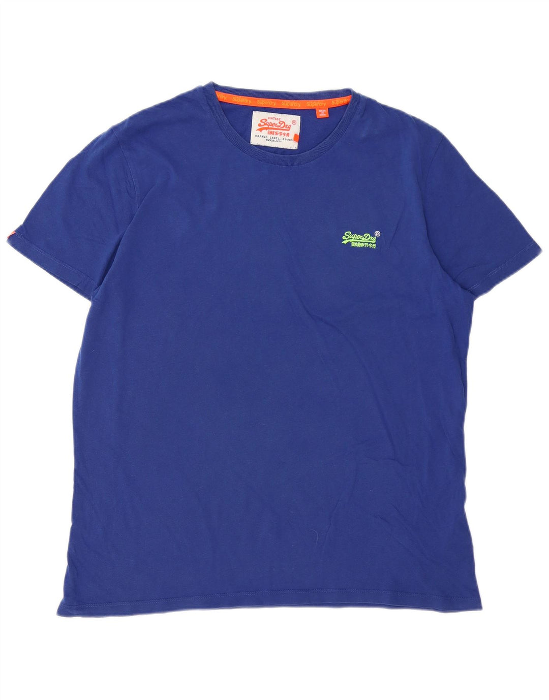 Ανδρικό T-Shirt SUPERDRY Top 2XL Μπλε βαμβακερό