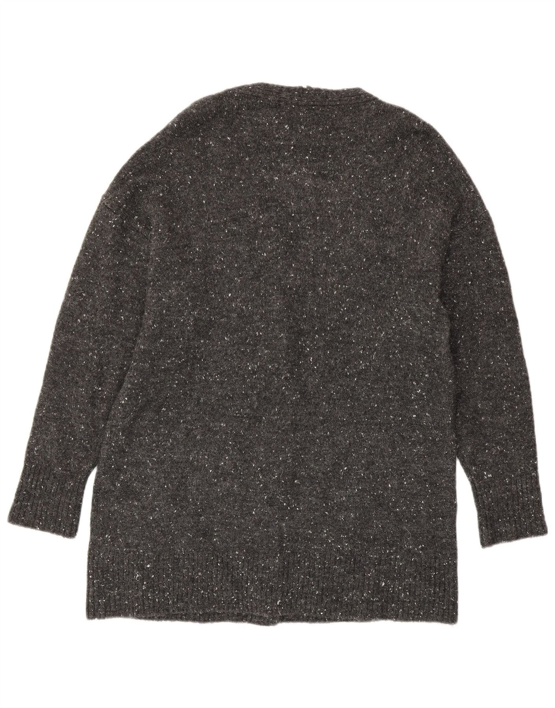 Zara Γυναικείο Longline Ζακέτα πουλόβερ UK 10 Small Grey Flecked