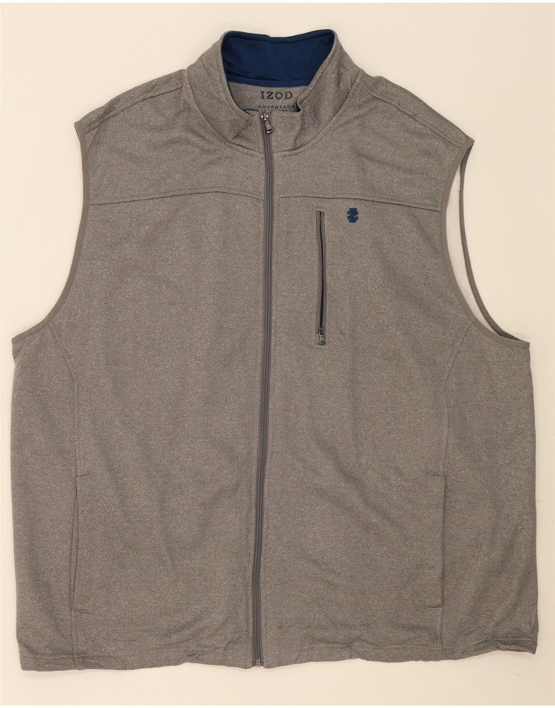 IZOD Mens Tall Sleeveless Tracksuit Top Jacket 3XL Grey Polyester Vintage Izod and Second-Hand Izod from Messina Hembry 
