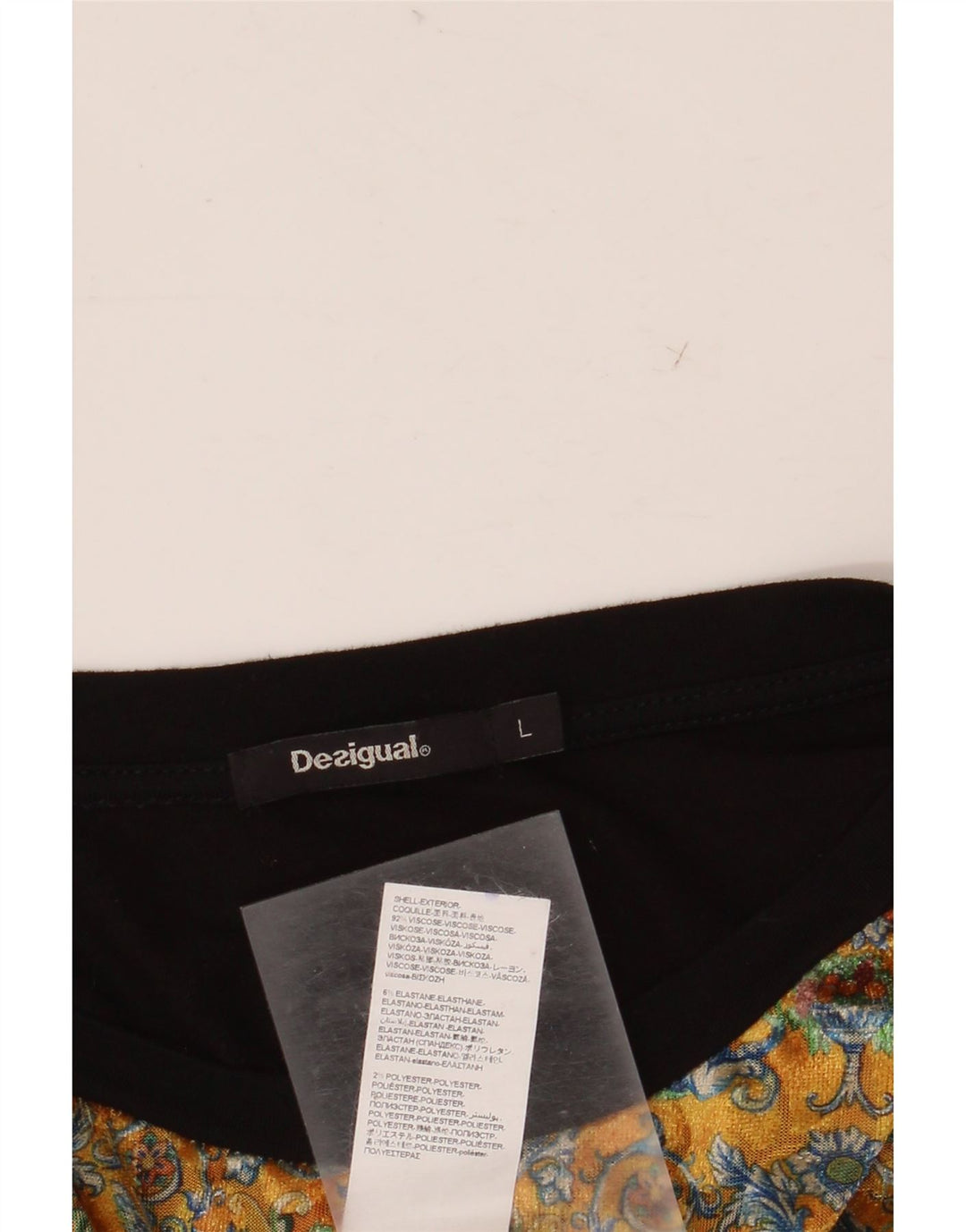 Γυναικείο φόρεμα Desigual Graphic Shift UK 14 Μεγάλη μαύρη φλοράλ βισκόζη