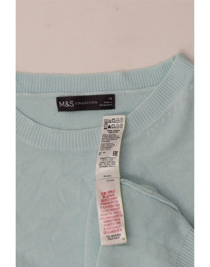 Marks & Spencer Γυναικείο πουλόβερ με λαιμόκοψη UK 16 Large τιρκουάζ