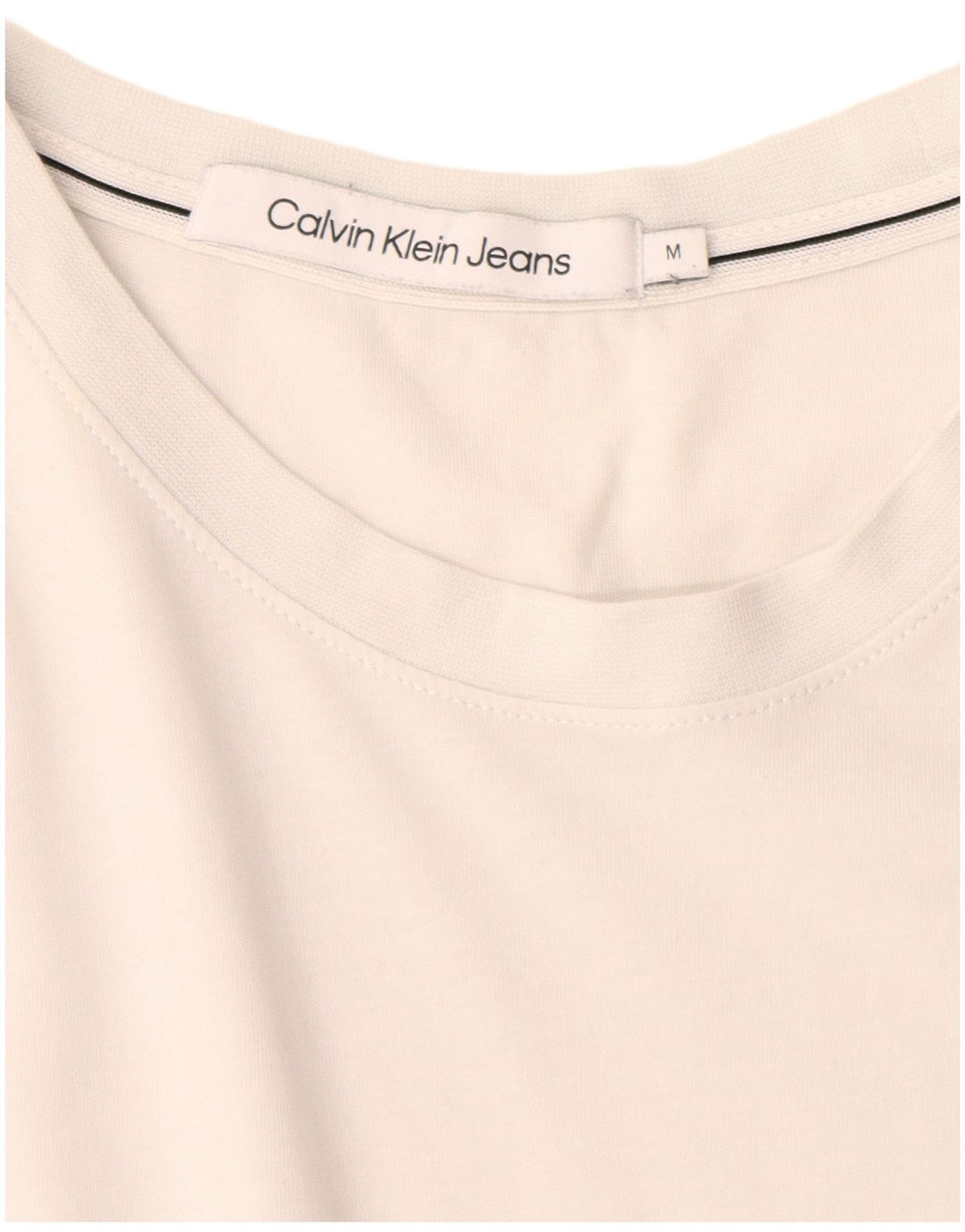 Ανδρικό T-Shirt τζιν Calvin Klein Τοπ μεσαίο λευκό βαμβακερό