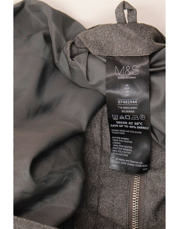 Ανδρικό μπουφάν Bomber Marks & Spencer UK 38 Medium Silver Polyester