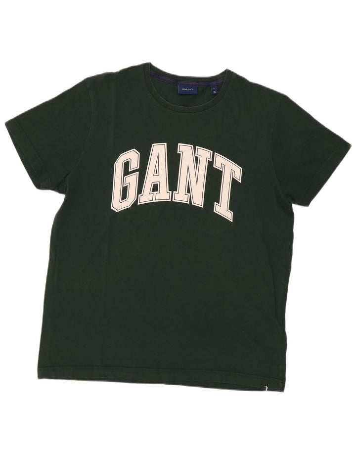 Ανδρικό γραφικό T-Shirt Gant Top μεγάλο πράσινο βαμβακερό