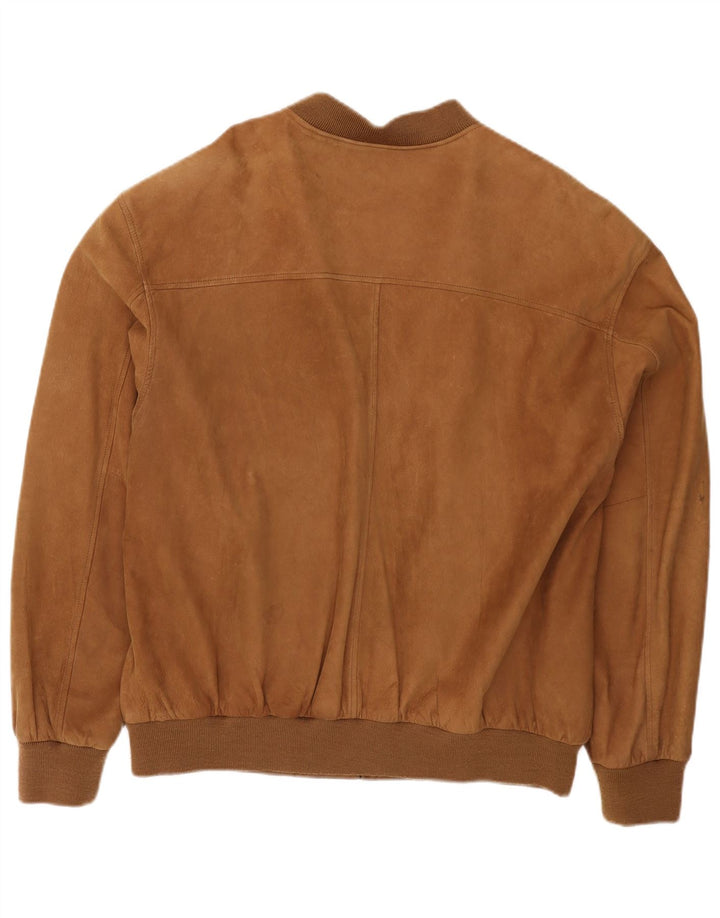 Canda Ανδρικό Suede Bomber Jacket UK 40 Large Brown Δερμάτινο