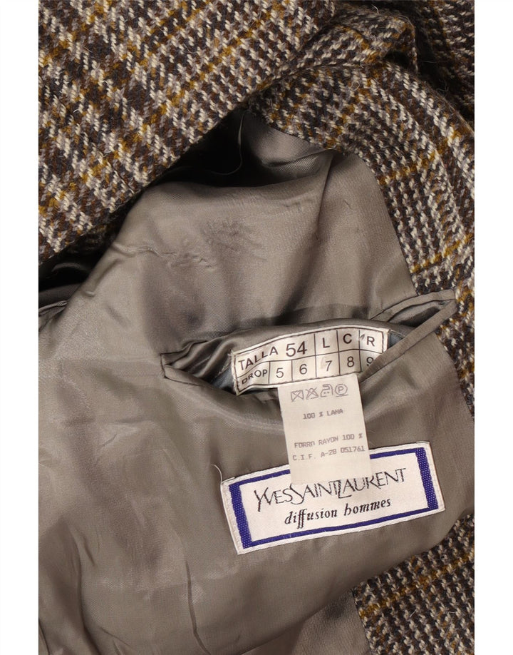 Yves Saint Laurent Ανδρικό σακάκι με 2 κουμπιά σακάκι IT 54 2XL Grey Check Wool