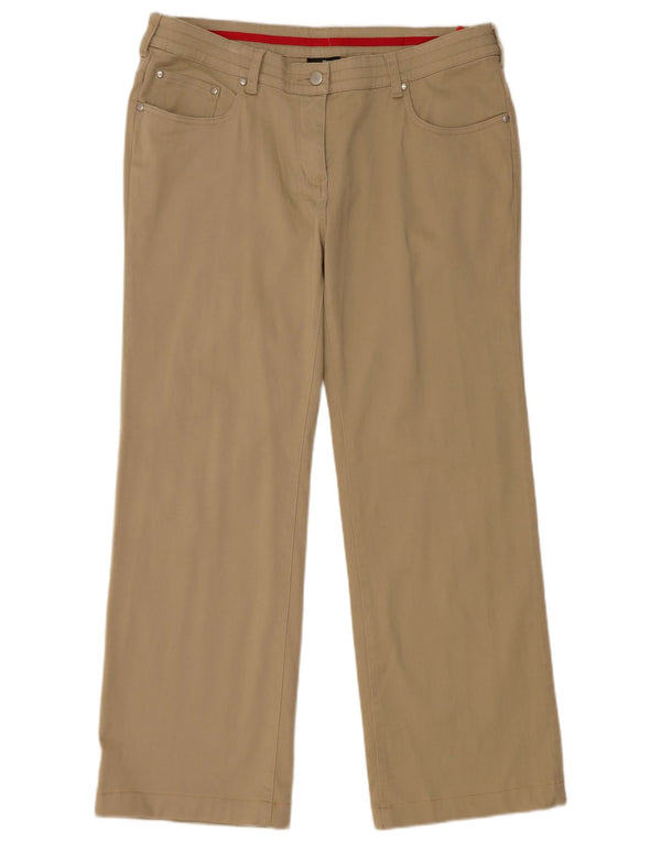 Fila γυναικείο ίσιο casual παντελόνι UK 16 μεγάλο W36 L28 Χακί βαμβακερό