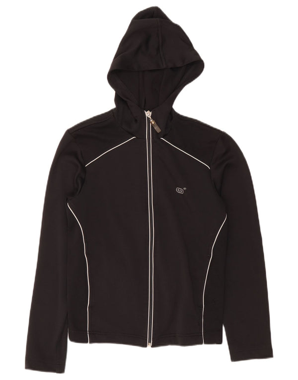 Sergio Tacchini Γυναικείο πουλόβερ με κουκούλα με φερμουάρ UK 10 Small Black