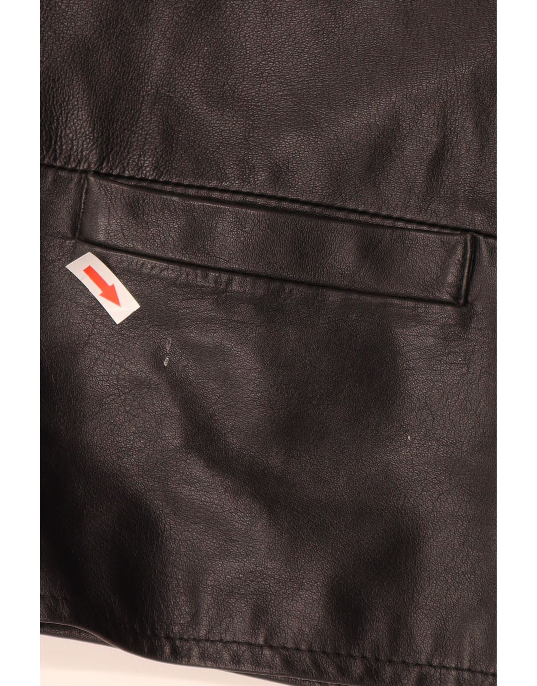 Vintage Γυναικείο Longline Leather Gilet UK 16 Large Black Leather