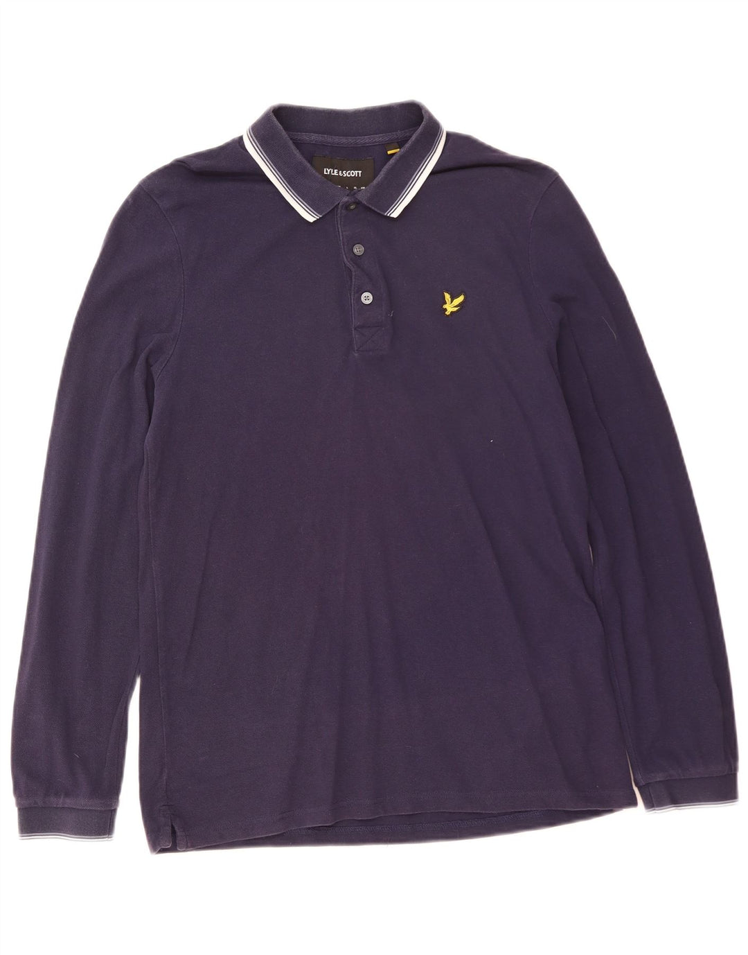 Ανδρικό μακρυμάνικο πουκάμισο πόλο Lyle & Scott, Βαμβακερό σε μπλε ναυτικό