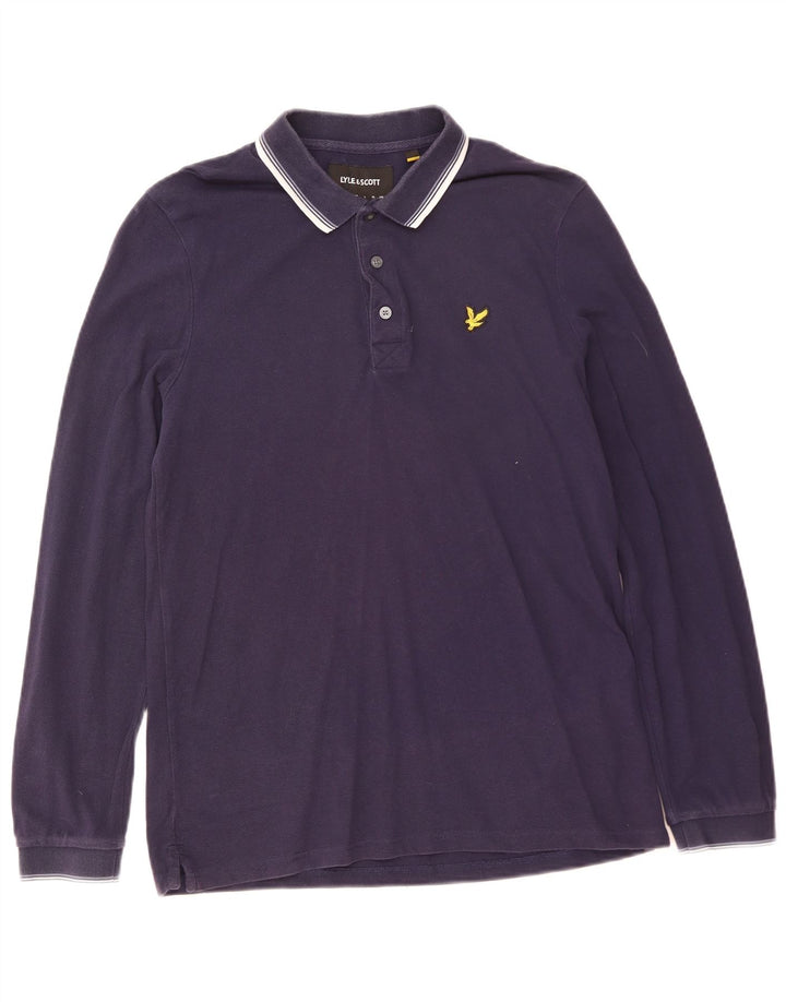Ανδρικό μακρυμάνικο πουκάμισο πόλο Lyle & Scott, Βαμβακερό σε μπλε ναυτικό