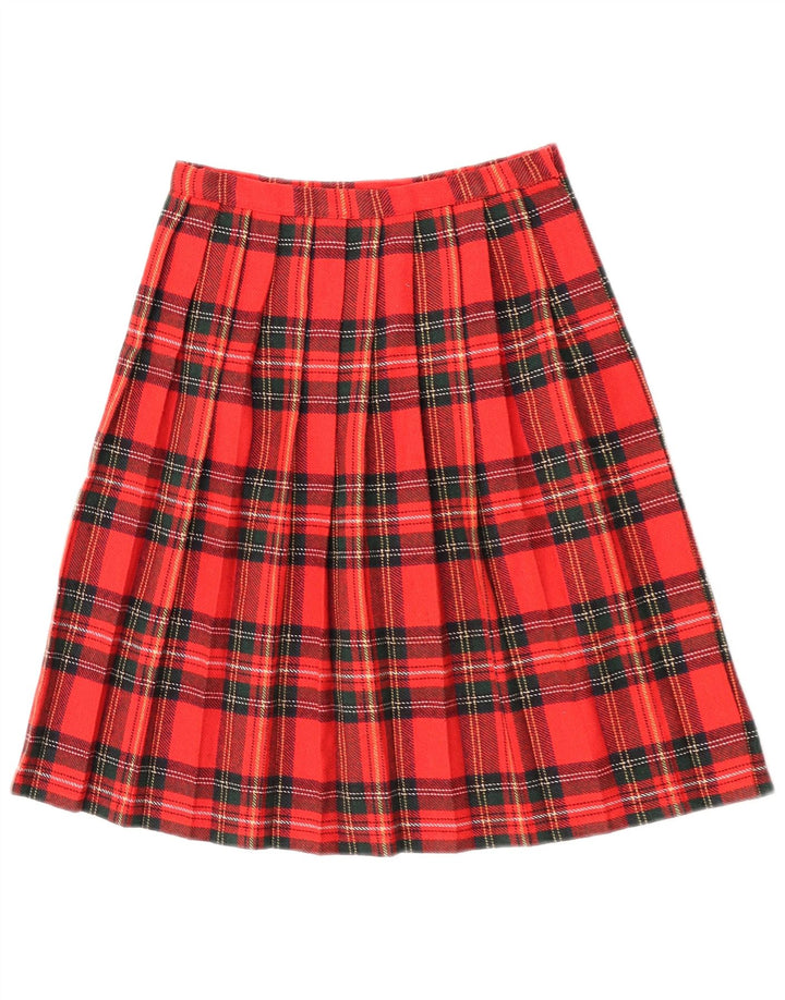 Vintage γυναικεία φούστα με μαχαίρι πλισέ W26 Small Red Check