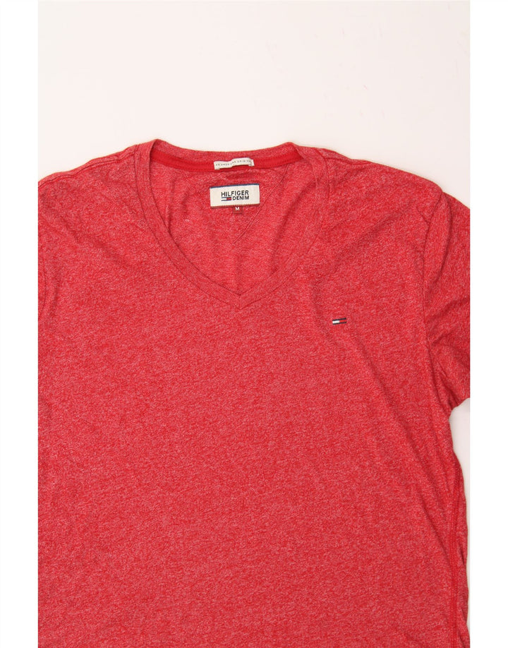 TOMMY HILFIGER Mens T-Shirt Top Medium Red Cotton Vintage Tommy Hilfiger and Second-Hand Tommy Hilfiger from Messina Hembry 