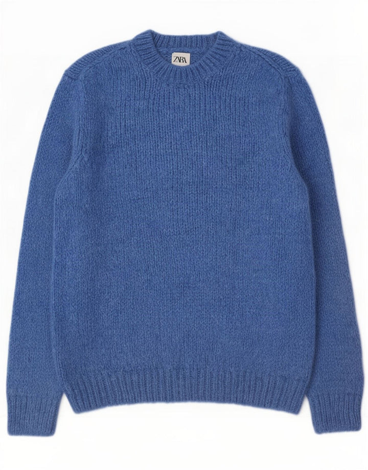 Ανδρικό πουλόβερ Zara Crew Neck Jumper Μεσαίο Μπλε Ακρυλικό