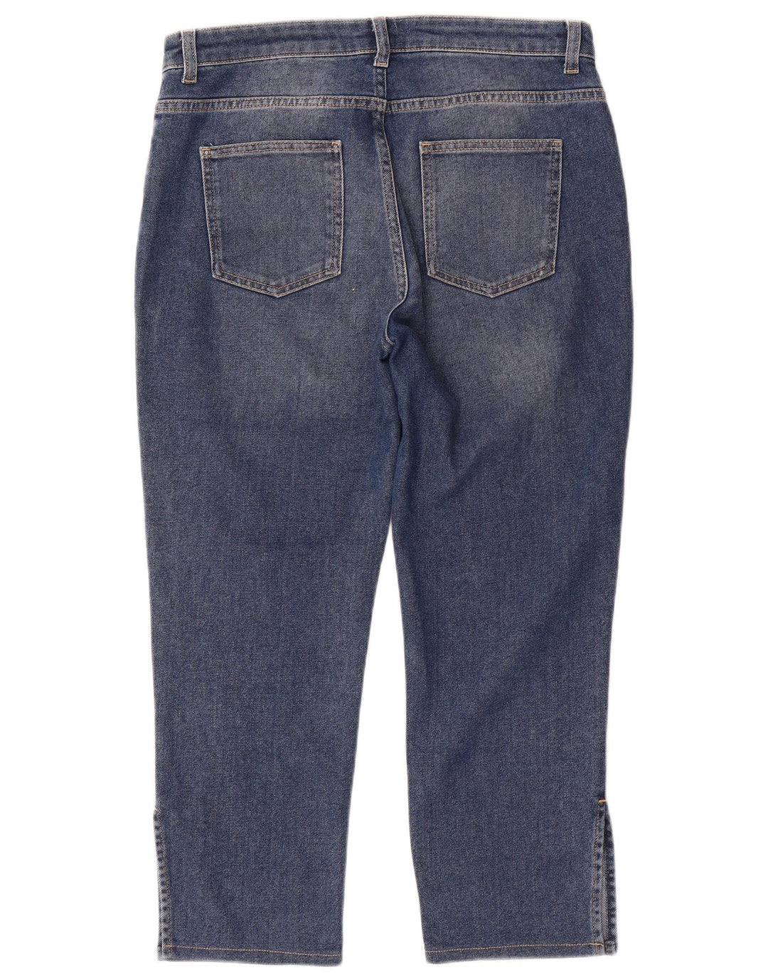 ΓΑΛΛΙΚΗ ΣΥΝΔΕΣΗ Γυναικεία Cropped Jeans UK 14 Large W34 L25 Blue Cotton