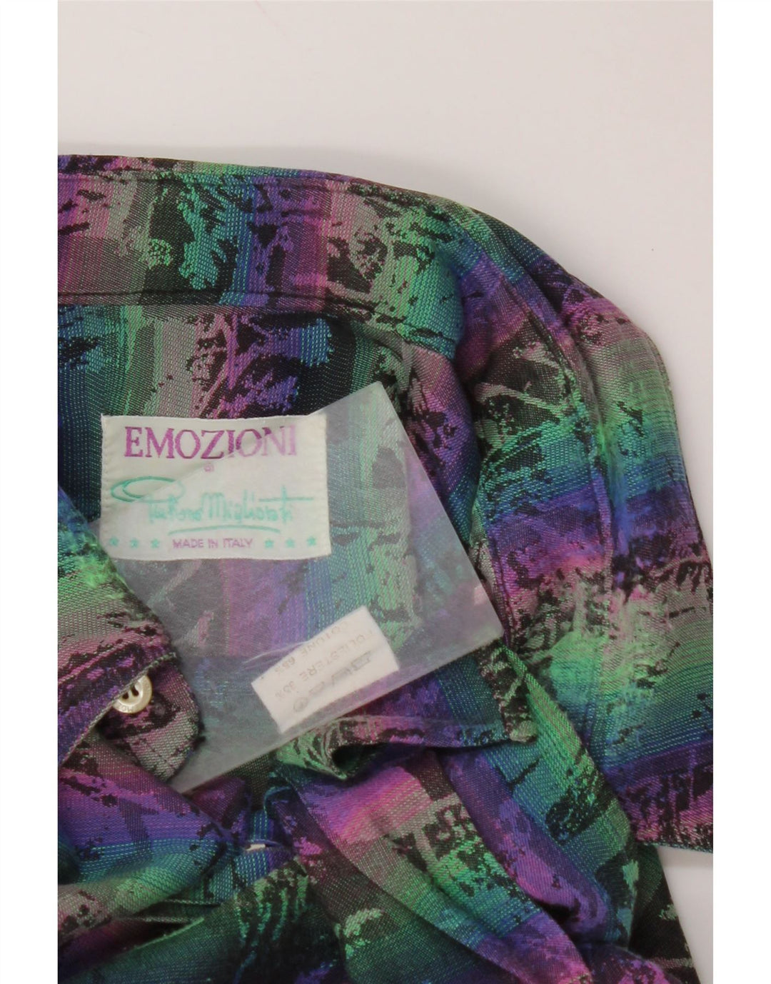 EMOZIONI Ανδρικό πουκάμισο αφηρημένο με σχέδιο μεγάλο βαμβακερό πολύχρωμο