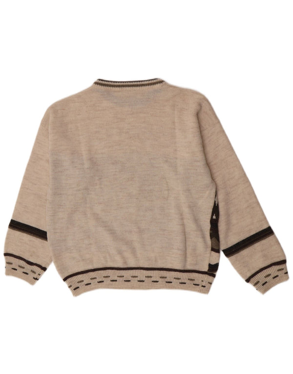 Ανδρικό πουλόβερ Via Cortesa Crew Neck Jumper Medium Beige γεωμετρικό ακρυλικό