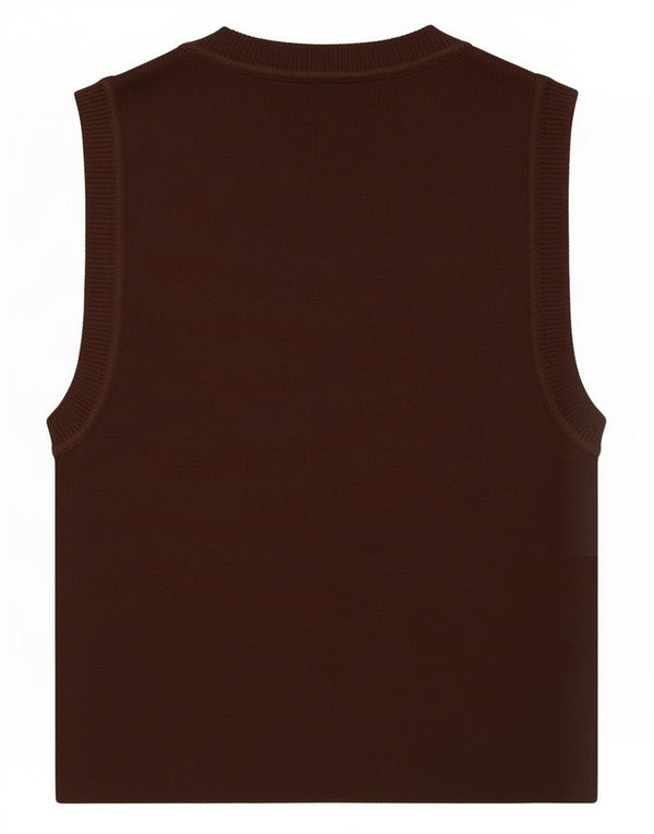 Zara Γυναικείο γιλέκο Crop UK 8 Μικρή Καφέ Βισκόζη