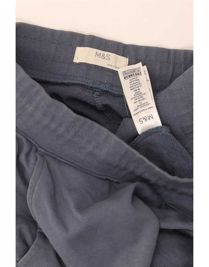 Ανδρικά αθλητικά σορτς Marks & Spencer Μεγάλο μπλε βαμβακερό