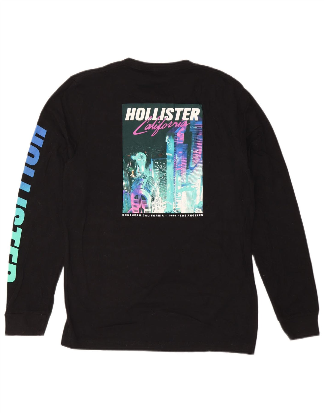 HOLLISTER Γυναικείο γραφικό μακρυμάνικο UK 10 μικρό βαμβακερό