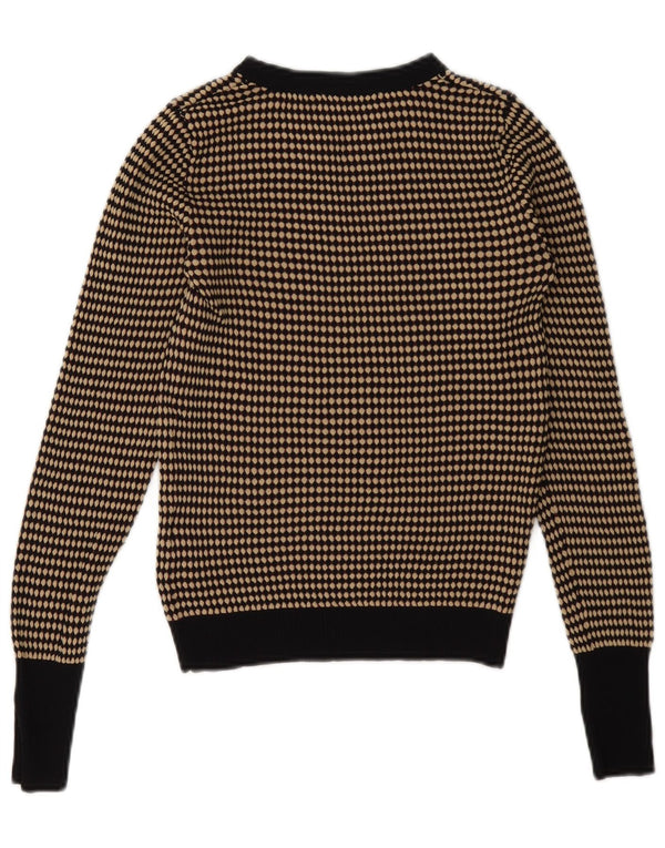 Zara Γυναικείο πουλόβερ με λαιμόκοψη Crop Crop UK 12 Μεσαίο καφέ γεωμετρικό