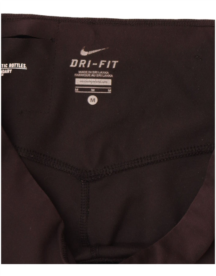 Γυναικεία κολάν Nike Dri Fit Capri UK 12 μεσαίου μαύρου πολυεστέρα