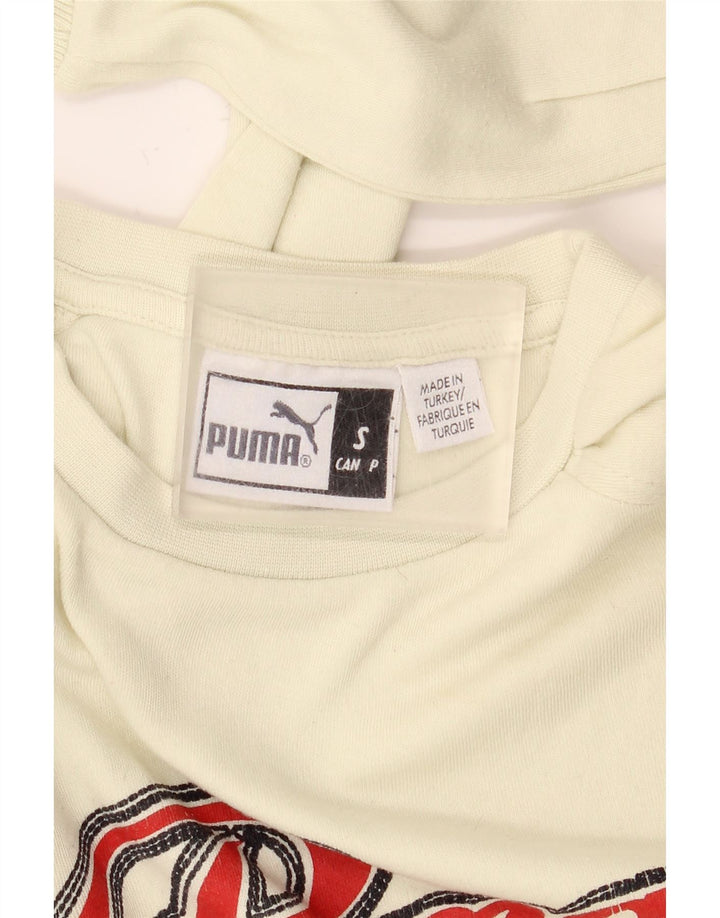Ανδρικό γραφικό τοπ Puma, μακρυμάνικο, μικρό λευκό βαμβακερό