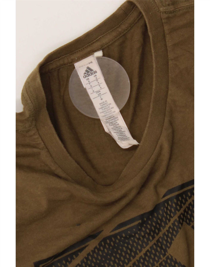 Ανδρικό γραφικό T-Shirt Adidas Top Μικρό Χακί Βαμβακερό